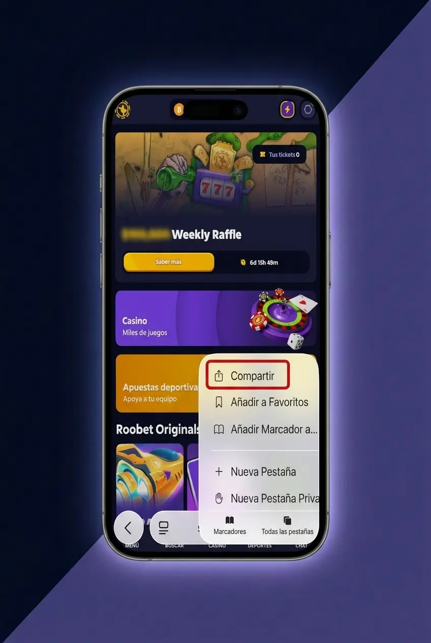 Guía de instalación de la PWA de Roobet en iOS: 5 pasos para añadirla a la pantalla de inicio en iPhone o iPad