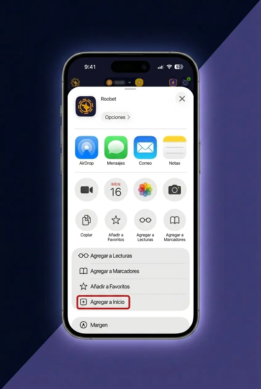 Guía para instalar la PWA de Roobet en iOS en 5 pasos desde Safari en iPhone o iPad